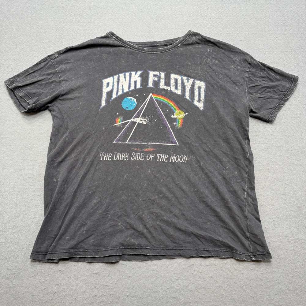 Pink Floyd T-Shirt Women's Small Black Faded Dark Side Of The Moon Short Sleeve